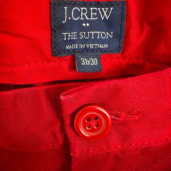 J. Crew deep red men’s chino pants, size 31/30 - Picture 1 of 4